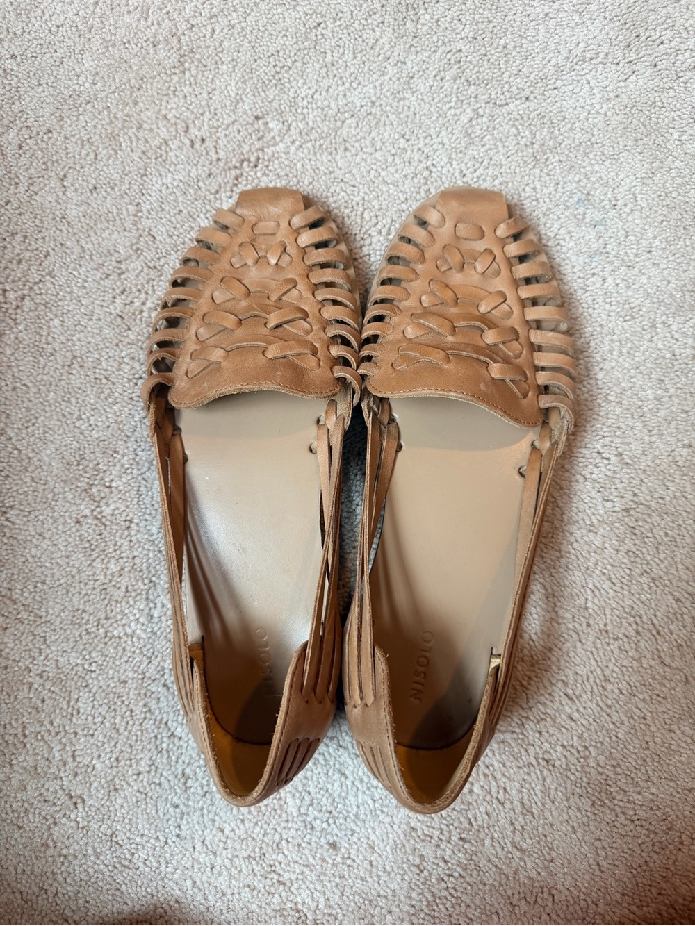 Nisolo Hurache woven Leather Slip-On in almond
